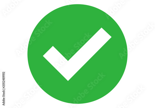 Fotografie Icono de marca de verificación verde en círculo