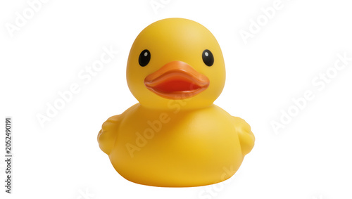 Bild auf Leinwand Yellow rubber duck toy with orange beak and black eyes