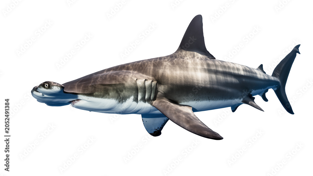 Obraz premium Hammerhead Shark Swimming Underwater