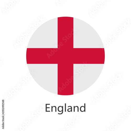 Isolated national flag of England. Button flag of England. England circle flag vector illustration.