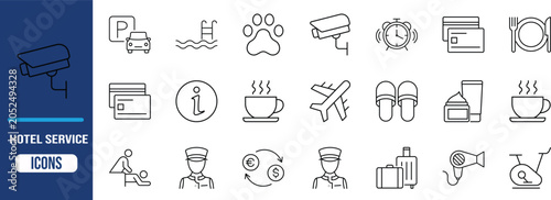 Foto Hotel and travel service vector icons