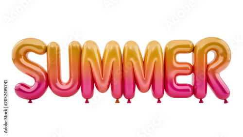Summer word made of shiny gradient balloons
