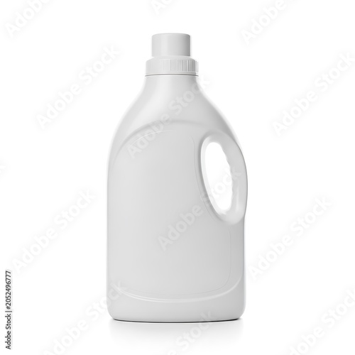 White Laundry Detergent Bottle on White Background