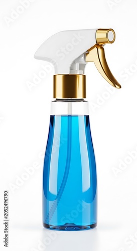 Blue Liquid Spray Bottle with Gold Nozzle