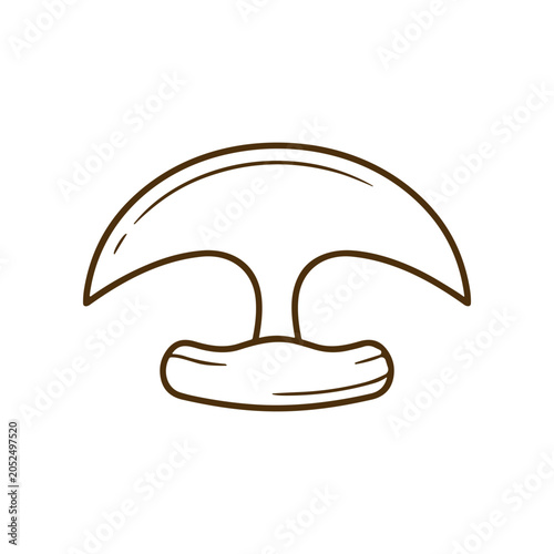 Konstfotografi Simple line drawing of a mushroom.