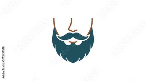 Photos Stylized male facial hair vector with beard and mustache icon