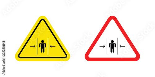 фотографія Risk of crushing warning sign