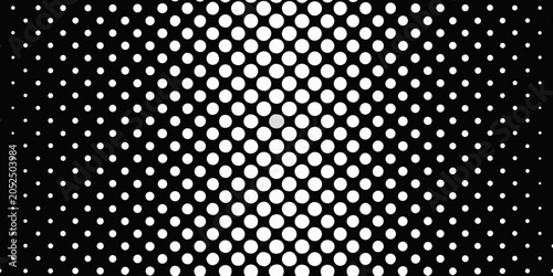 Polka Dot Pattern With Graduated Circle Sizes Black And White