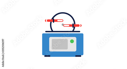 Принти на полотні Laboratory equipment: centrifuge with test tubes, scientific research, flat desi