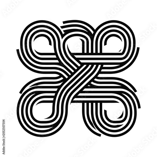 Abstract knot design with black lines
