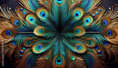 Details And Patterns Of Peacock Feathers