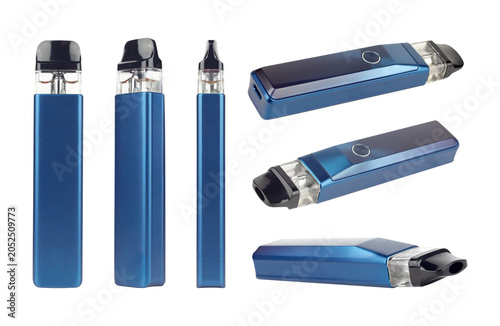 Set of vape pod device isolated on studio background