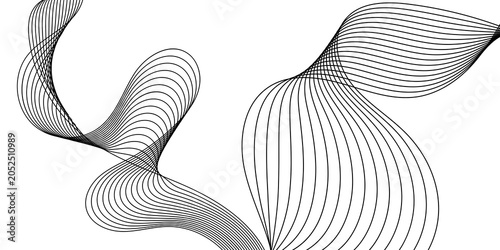 Abstract vector modern curvy lines background with black wavy lines and Flowing energy particles wave of blended dots