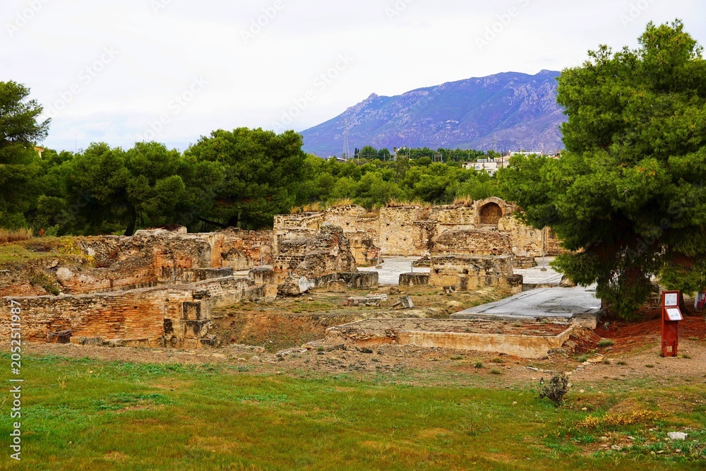 Fototapeta premium Ruins of the Roman baths at Isthmia