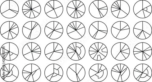 Minimalist geometric circle diagram icon bundle.