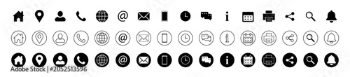Web icon Set, Website icon set,  Contact icon symbol vector

