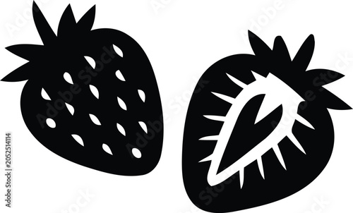 Strawberry fruit silhouette vector illustration