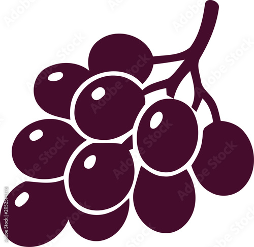 Fresh grapes fruit silhouette design