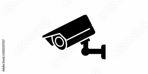 Bild auf Leinwand Security Camera Silhouette Icon On White Background