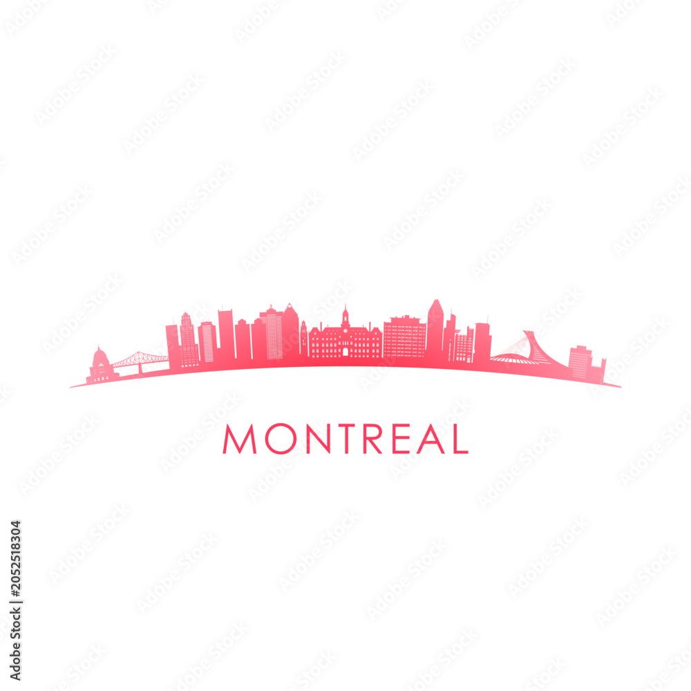Obraz premium Montreal skyline silhouette. Vector design colorful illustration