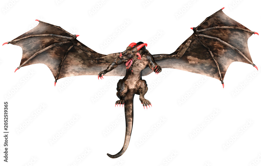 Fototapeta premium 3D Rendering Fairy Tale Dragon on White