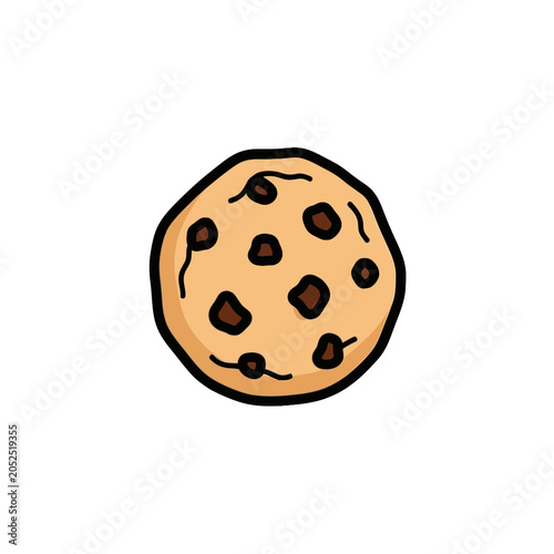 Chocolate Chip Cookie Closeup View.