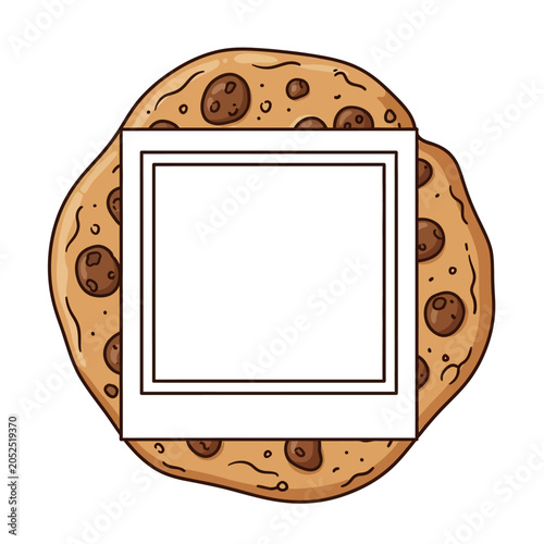 Chocolate Chip Cookie Closeup View Only.