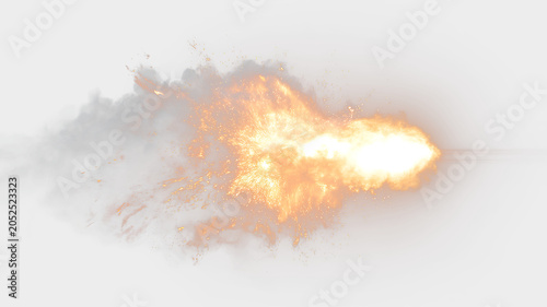 Fotografie Powerful fireball detonation isolated transparent PNG