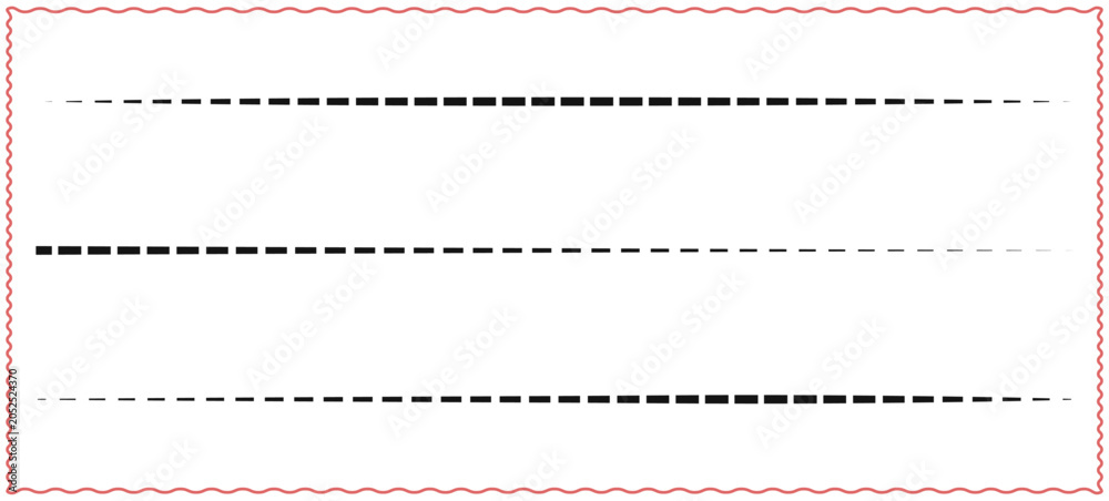 Εκτύπωση καμβά Three horizontal dashed lines of varying thickness and opacity on a white backgr
