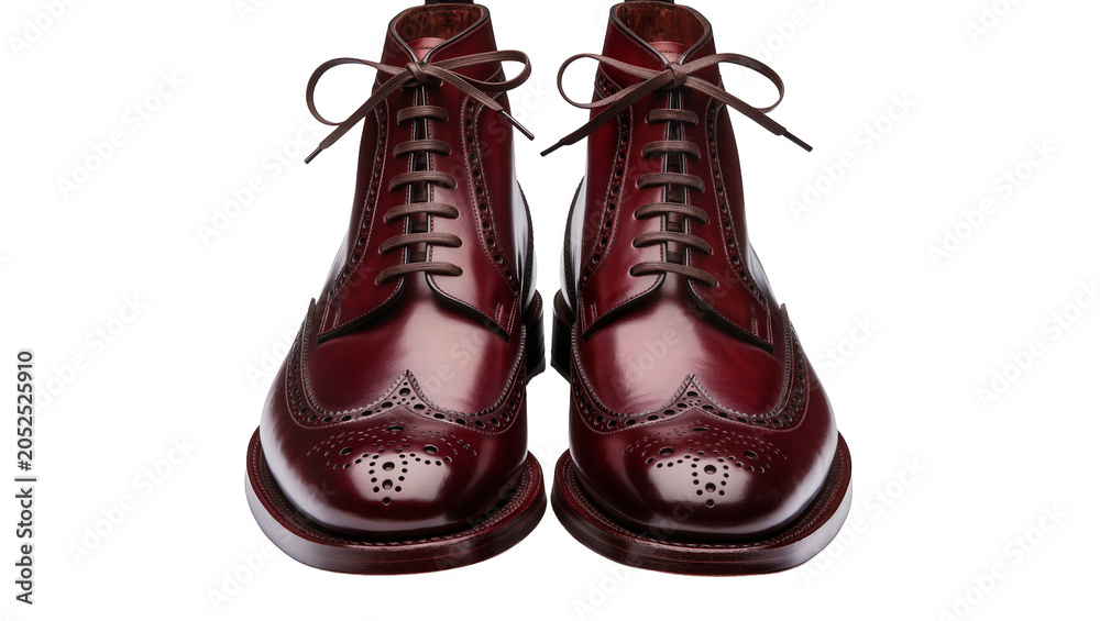 Αυτοκόλλητο Burgundy leather wingtip brogue boots with laces