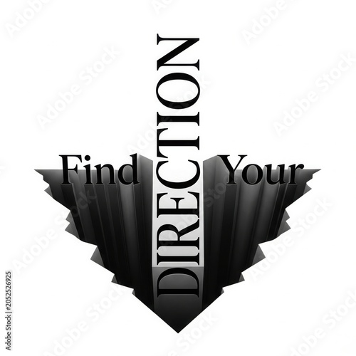 Find your direction conceptual typography design isolated on white background