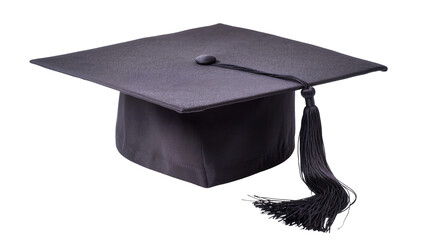 Black graduation cap with tassel