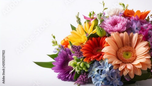 A Colorful Bouquet Of Flowers With A White Background