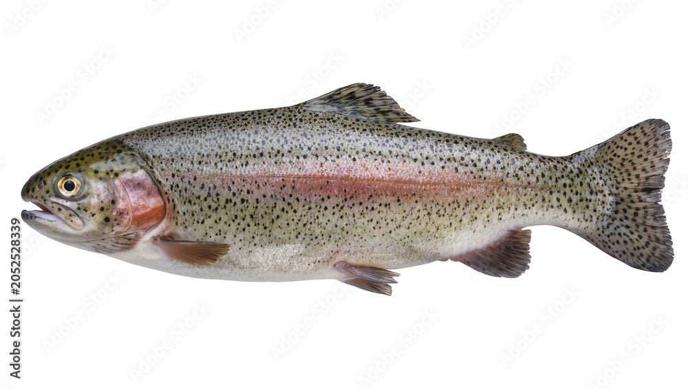 Obraz premium Rainbow trout fish with pink stripe and black spots