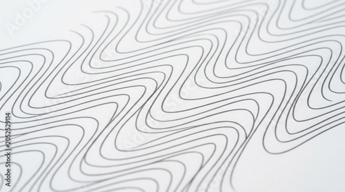 White surface with dynamic zigzag lines sand pattern as background, top view