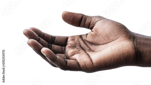 Konstfotografi Dark skin hand open palm cupped upwards