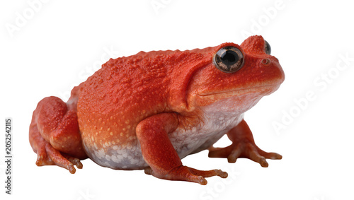 Foto Bright orange bumpy toad with large black eyes