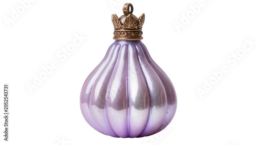 фотографія Ornate crown topped pearlescent lavender bulb ornament