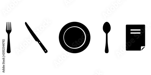 Fotografija Fork, knife, plate and spoon