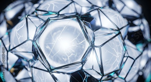 Abstract Geometric Crystal Structure with Glowing Core.