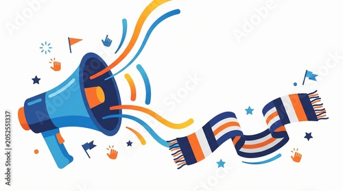 Football Supporter Scarf Flat Graphic Background