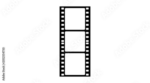 Black film strip icon isolated on white background