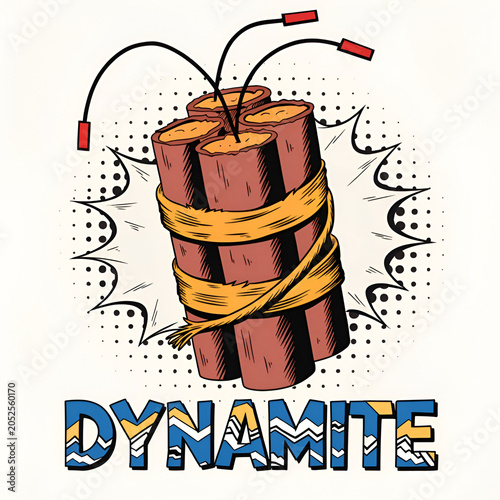 Obraz w ramie dynamite in comic book style element for poster