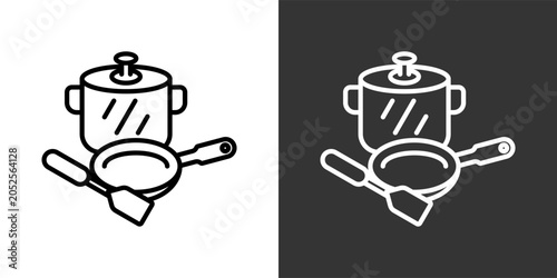 Kitchenware Black And White Icon Set Collection Pack Vector Illustration