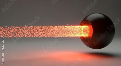 Short range data transmission with particle beam. Infrared communication concept. IR line of sight signal illustration