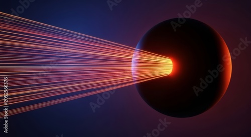Infrared communication concept with light beam. Short range data transmission from optical sensor. Line of sight IR signal illustration