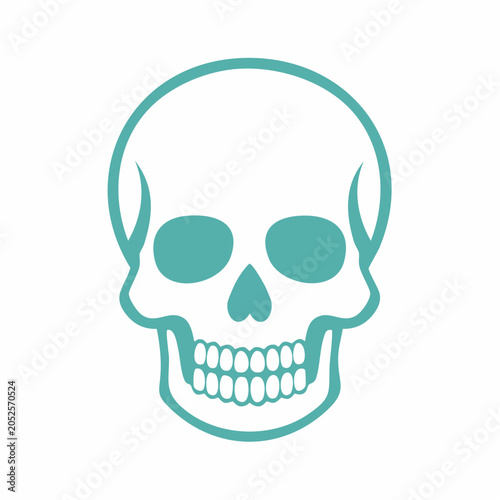 Teal Skull Icon