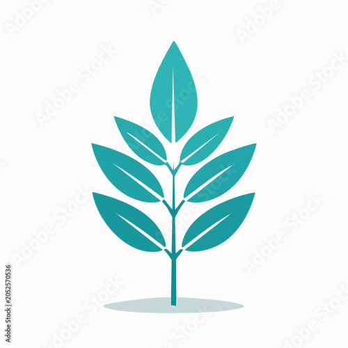 Teal Leafy Branch Icon