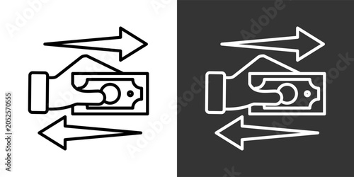 Foto Kickback Black And White Icon Set Collection Pack Vector Illustration