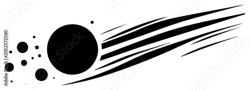 Quadro su tela Abstract flying meteor or planet with motion speed trails for space exploration